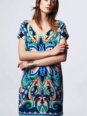 Maeve by Anthropologie Medallion Print V-Neck Shift Dress.   eBay